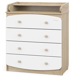 Пеленальный комод Indigo Classic 800/4 МДФ, ЛДСП / дуб сонома-белый