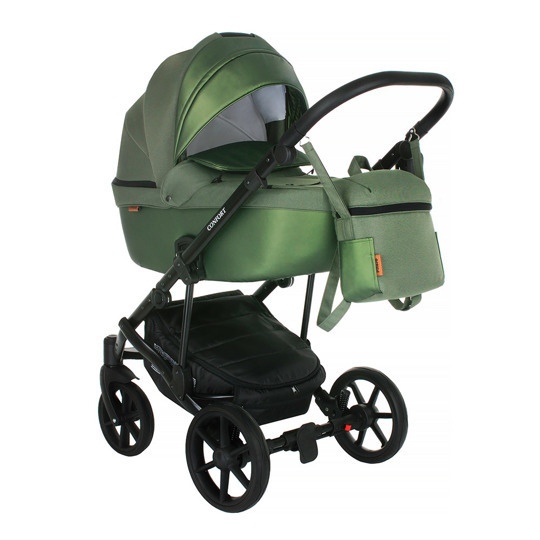 Коляска Pituso CONFORT Plus 2 в 1 Олива+Кожа Олива металлик