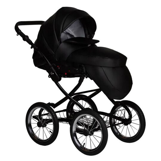 Коляска Jovola Tessa Classic Eco Plus 14 2 в 1 / Te 03 (черная кожа)