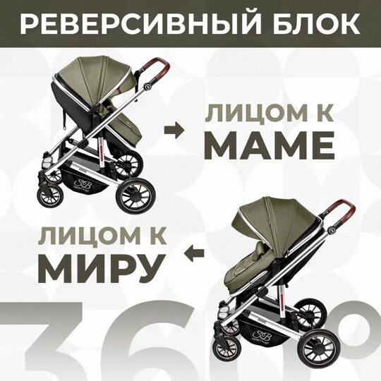 Универсальная коляска-трансформер Sweet Baby Amare 2 в 1 / Olive