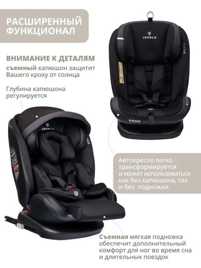 Автокресло Jovola I-Travel Isofix (0-36 кг) / черный