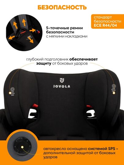 Автокресло Jovola PRIME ISOFIX (0-36 кг) / черный