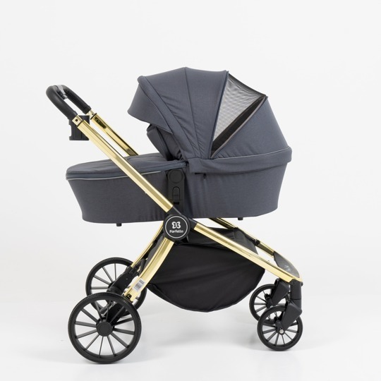 Коляска Farfello Baby Shell 3 в 1 / 2024 Серый желтый хром BBS-008