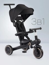 Детский трехколесный велосипед с ручкой Happy Baby MERCURY PRO 50047 / black