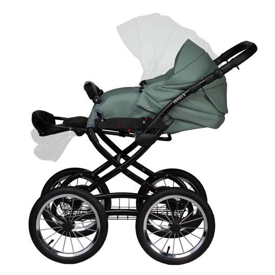 Коляска Jovola Tessa Classic Eco Plus 14 2 в 1 / Te 01 (шалфей кожа)