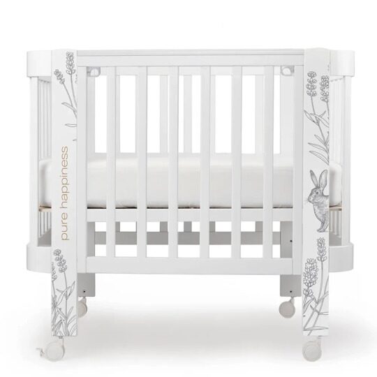 Кроватка Happy Baby MOMMY LOVE с быстросъемной стенкой /  95024 White nova