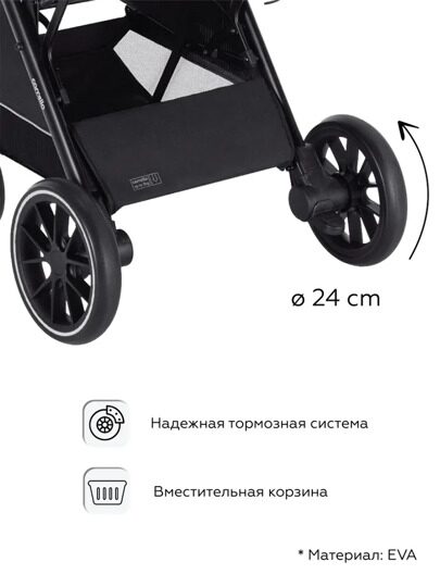 Прогулочная коляска Carrello NERO CRL-5514 / Rich Black (Черный)