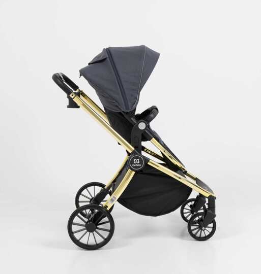 Коляска Farfello Baby Shell 3 в 1 / 2024 Серый желтый хром BBS-008