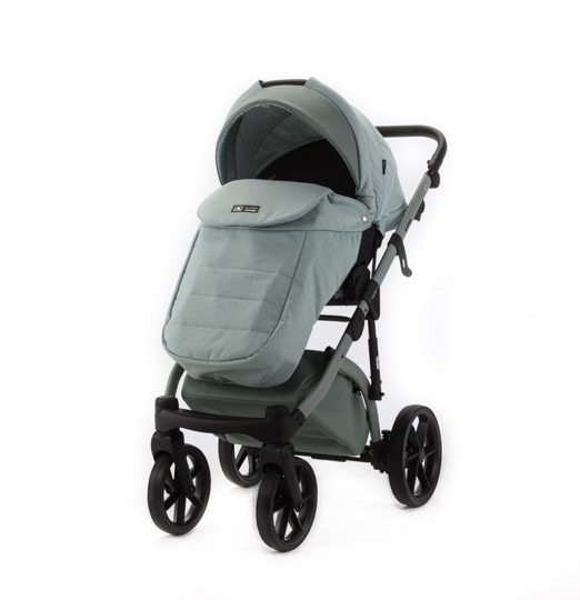 Коляска Adamex NOLA Natura 2 в 1 / MINT-8 Мятная ткань, Мятная экокожа