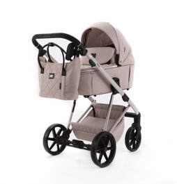 Коляска Adamex DELTA NATURA 3 в 1 / DN-2-ROSE (Розовая ткань-розовая рама)