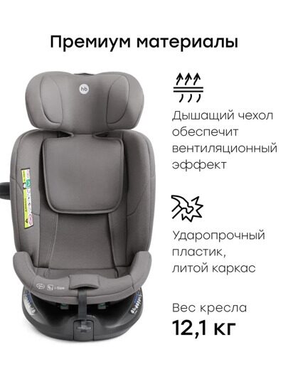 Автокресло Happy Baby Kidster isofix (0-36 кг) / dark grey