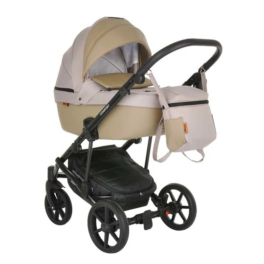 Коляска Pituso CONFORT Plus 2 в 1 Капучино+Кожа Капучино