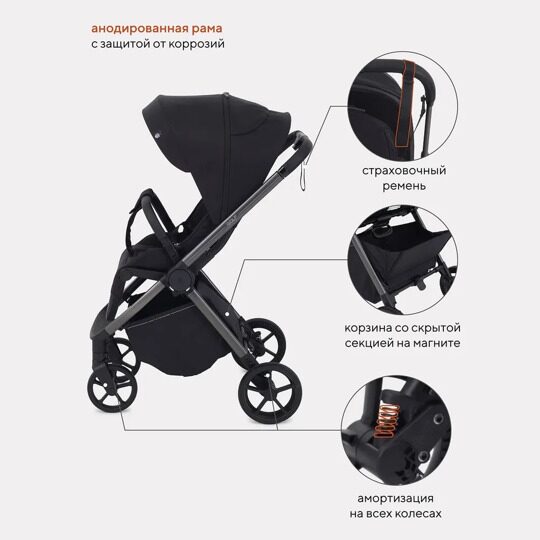 Коляска прогулочная Rant Golf RA101 / Black