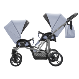 Прогулочная коляска для двойни BEBETTO-42 Sport Comfort / 02 (джинс) серая рама