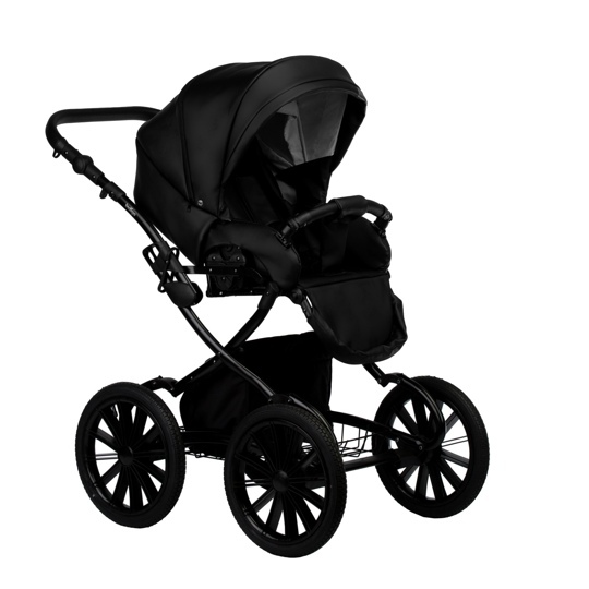 Коляска Indigo AVEO ECO Plus 14" 2 в 1  / ae 02 (черная кожа)