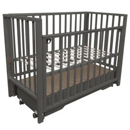 Кроватка Indigo Norden универсальный маятник ящик / графит