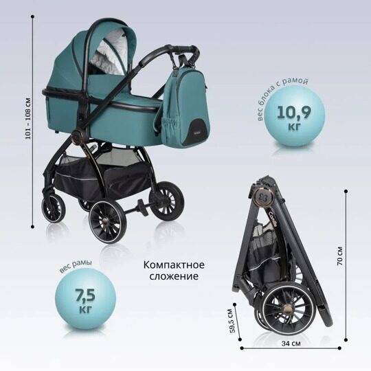 Коляска Farfello Camille 3 в 1 / 2024 ультрамарин CML-3