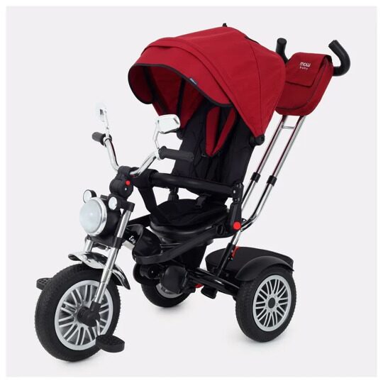 Детский трехколесный велосипед с ручкой MOWBaby Eagle MC051 / Red