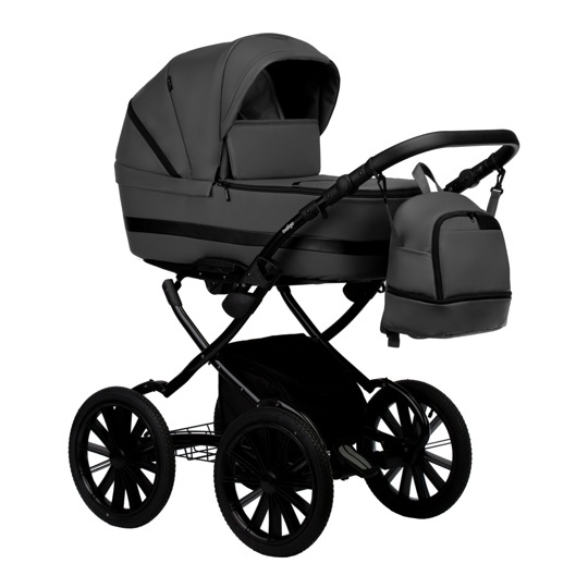 Коляска Indigo AVEO ECO Plus 14" 2 в 1  / ae 06 (т.серая кожа)