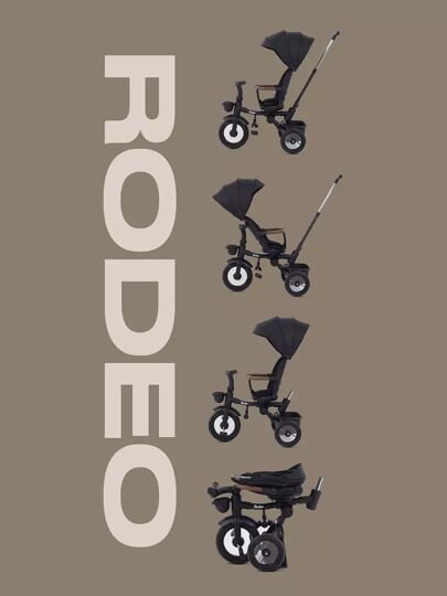 Детский трехколесный велосипед с ручкой MOWBaby RODEO MC053 / Black