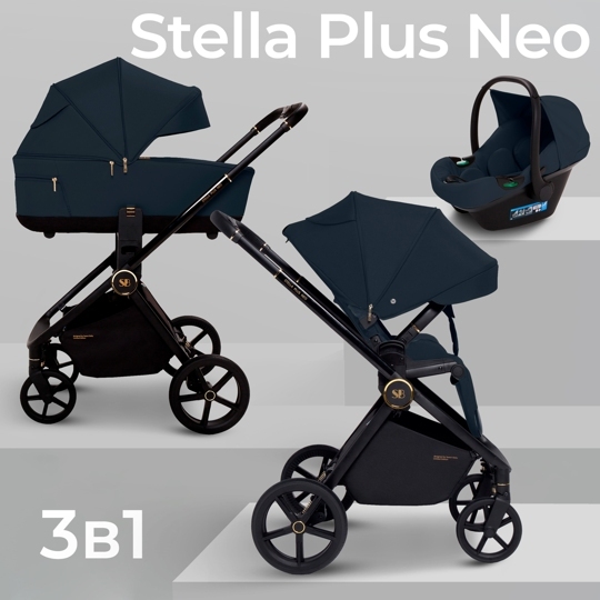 Коляска Sweet Baby Stella Plus Neo 3 в 1 / Dark Grey