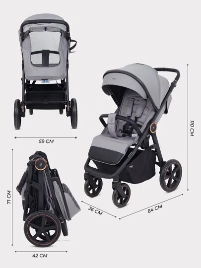 Прогулочная коляска MOWBaby Trail MB090 / 2025 Grey