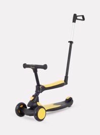 Беговел-самокат Rant Rider Plus о светящимися колесами RB100 / Black-Yellow