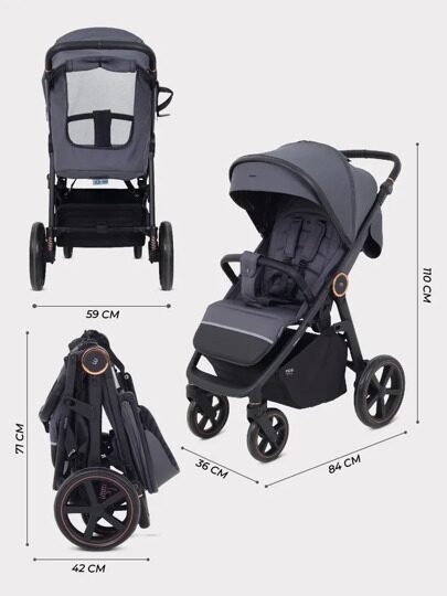 Прогулочная коляска MOWBaby Trail MB090 / 2025 Graphite