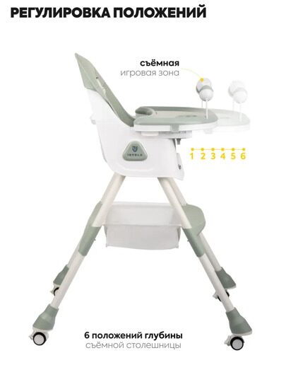Стульчик для кормления Jovola Jelly S1 6-36 месяцев / зеленый-серый