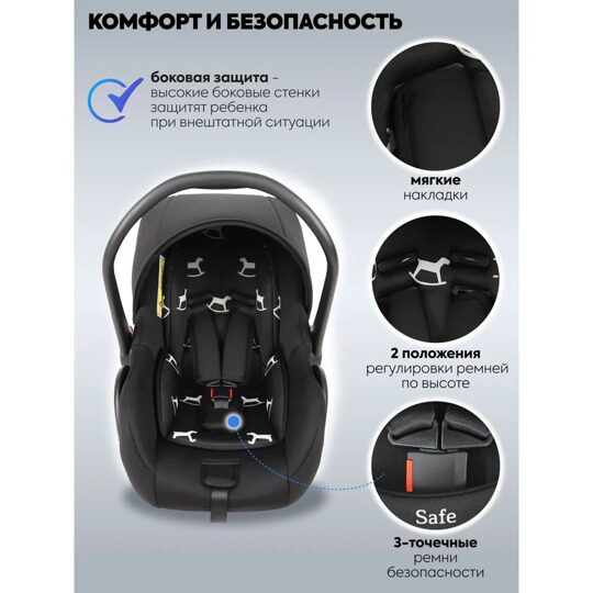 Автокресло Indigo UNICA LB321 (0-13 кг) черный