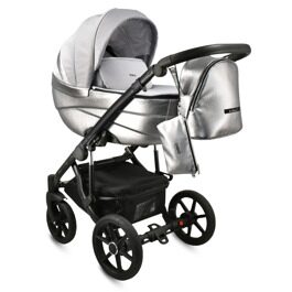 Коляска Bexa IDEAL 2 в 1 / id 16 (св.серый+серебряная кожа)