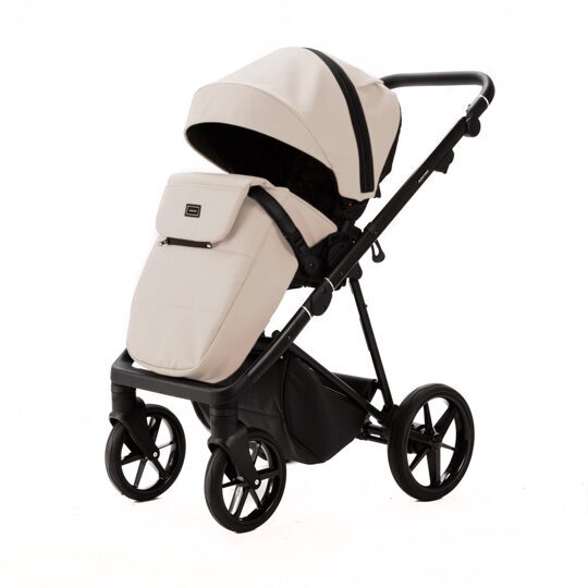 Коляска Adamex Vasco Deluxe 2 в 1 / V-SA7 Светло-бежевая Экокожа
