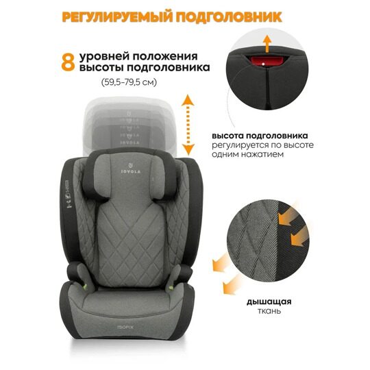 Автокресло Jovola Atour I-Size Isofix YB805A (15-36 кг) / темно-серый