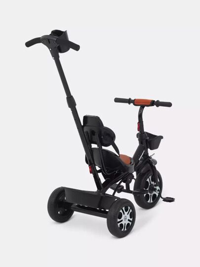 Детский трехколесный велосипед с ручкой Rant Basic DANDY RB252 / Black