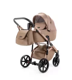 Коляска Adamex NOLA Natura 3 в 1 / CAMEL-5 Т.Бежевая ткань, Т. бежевая экокожа