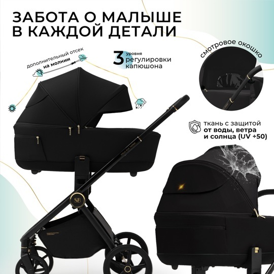 Коляска Sweet Baby Stella Plus Therma 2 в 1 / Black