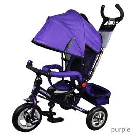 Детский трехколесный велосипед с ручкой Street Trike A22-1 Фиолетовый