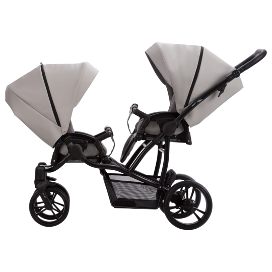 Коляска для двойни BEBETTO-42 3 в 1 / 21 PRO (св.серый)