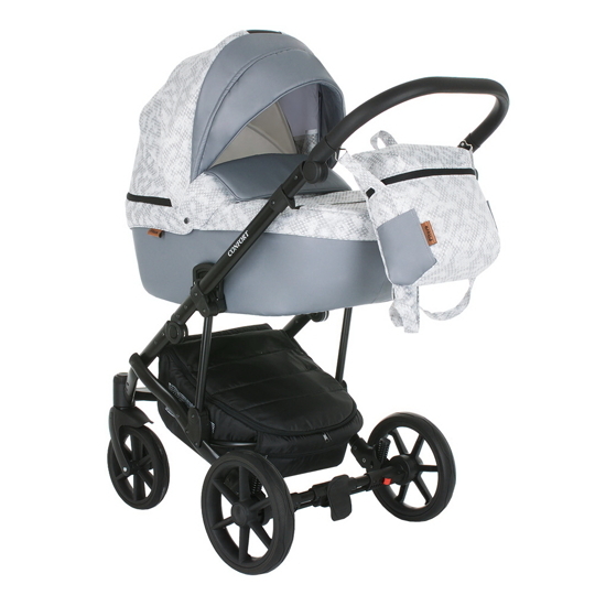 Коляска Pituso CONFORT Plus 2 в 1 Хамелеон+Кожа Серая