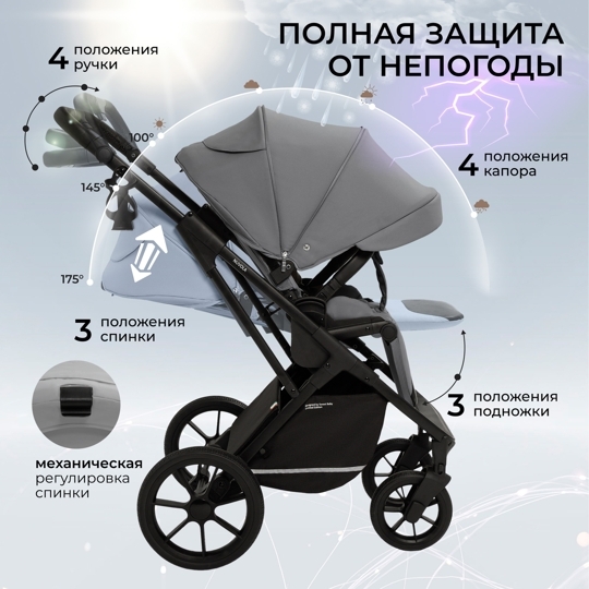 Коляска Sweet Baby Nuvola 2 в 1 / Slate Grey