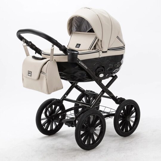 Коляска Adamex Chantal Retro Eco (Deluxe) 2 в 1 100% экокожа SA-7_1