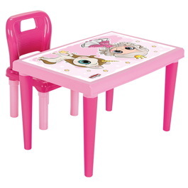 Столик + 1 стульчик Pilsan Розовый