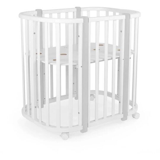 Детская кроватка Sweet Baby Palermo 5 в 1 маятник Белый-Серый