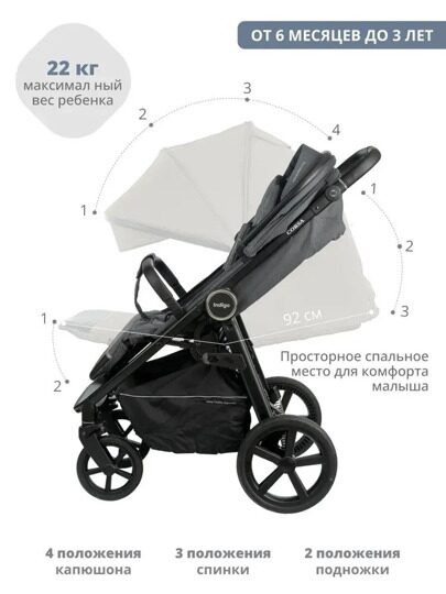 Прогулочная коляска Indigo CORSA / графит