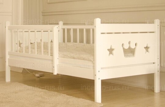 Кровать подростковая Incanto Корона Premium 160х80 / белый