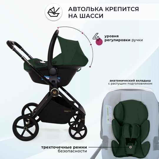 Коляска Sweet Baby Stella Plus Neo 3 в 1 / Green
