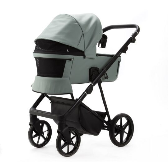 Коляска Adamex Vasco Deluxe 3 в 1 / V-SA20 Серо-зеленая Экокожа