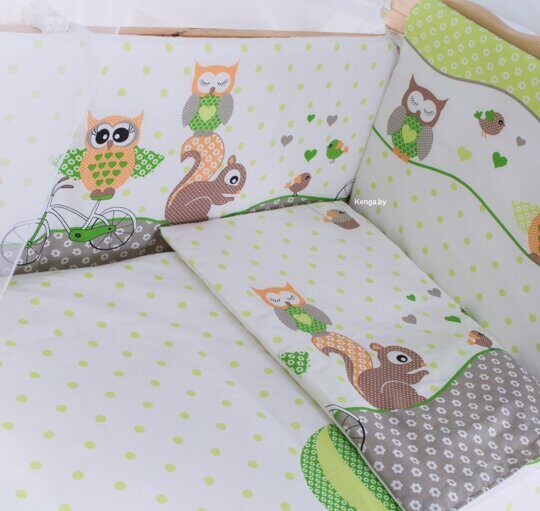 Комплект в кроватку Баю-Бай Раздолье зеленый К30-Р3 (3 предмета)