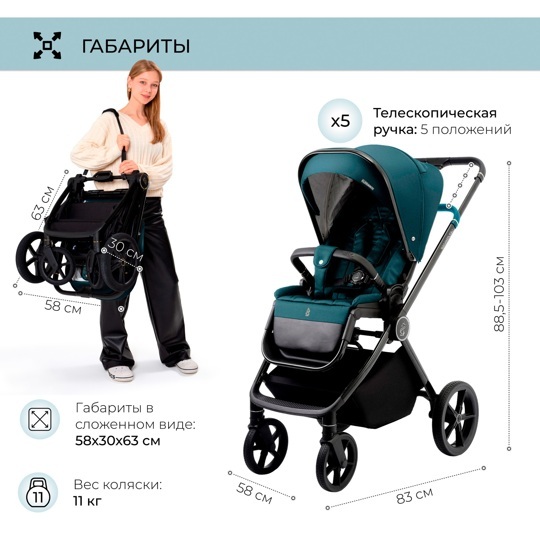 Коляска SBL Elegante 3 в 1 / GL Blue