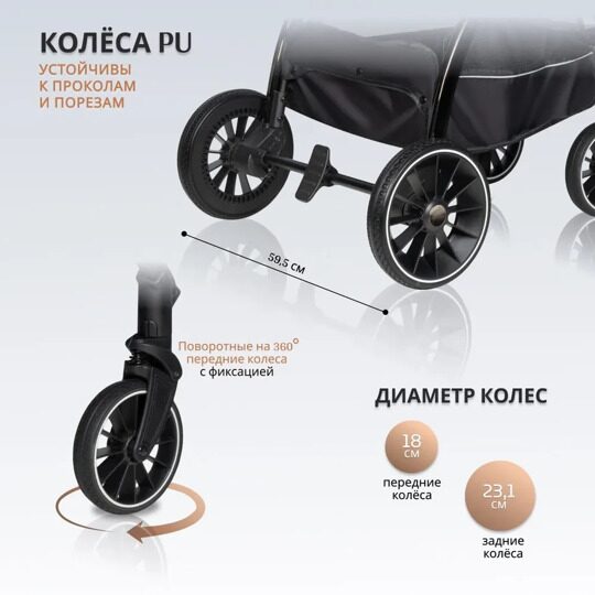 Коляска Farfello Camille 3 в 1 / 2024 бежевый CML-2